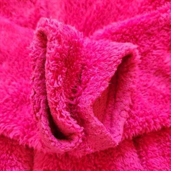 Childrens Place 10-12 hot pink fuzzy hoodie sweatshirt fleece furry - Picture 5 of 6